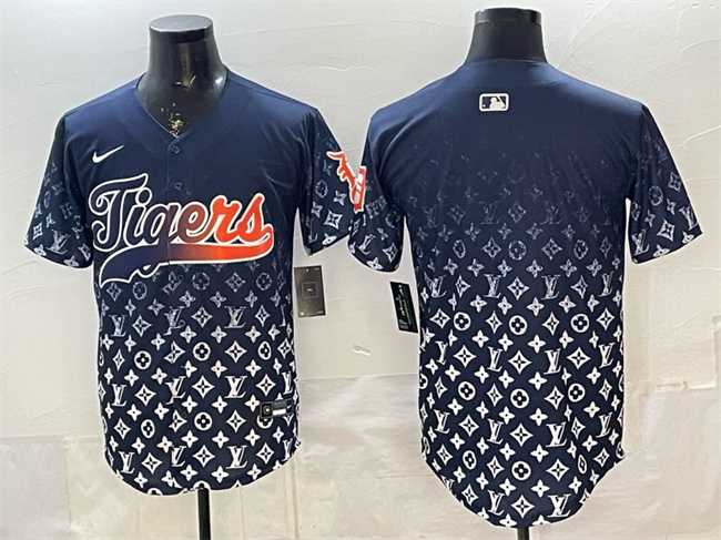 Men%27s Detroit Tigers Blank Navy With Patch Vapor Premier Limited Stitched Jersey Dzhi->houston astros->MLB Jersey