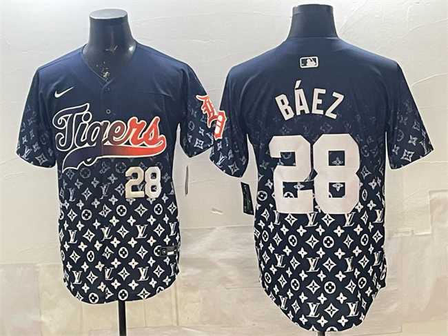 Men%27s Detroit Tigers #28 Javier Baez Navy With Patch Vapor Premier Limited Stitched Jersey Dzhi->chicago white sox->MLB Jersey
