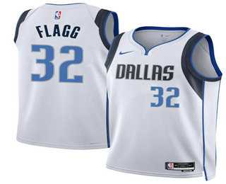 Mens Dallas Mavericks #32 Cooper Flagg White Sponsor Swingman Jersey Dzhi->dallas mavericks->NBA Jersey