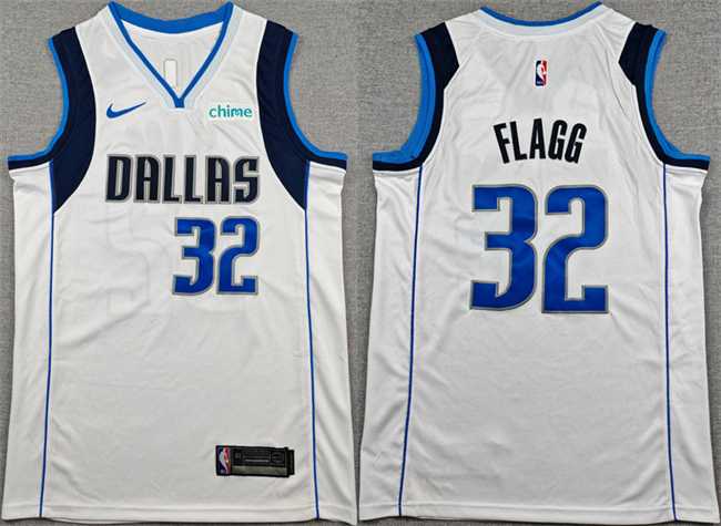 Mens Dallas Mavericks #32 Cooper Flagg White 2025 Association Edition Stitched Basketball Jersey->dallas mavericks->NBA Jersey