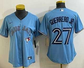 Women%27s Toronto Blue Jays #27 Vladimir Guerrero Jr Light Blue Cool Base Jersey->baltimore orioles->MLB Jersey