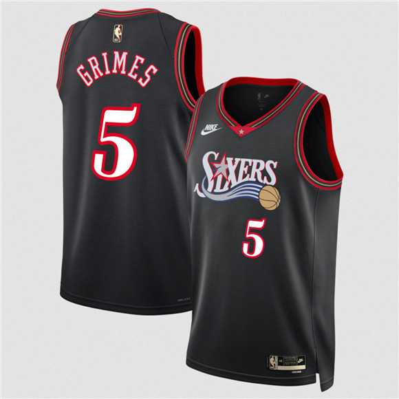 Men%27s Philadelphia 76ers #5 Quentin Grimes Black 2025 Classic Edition Stitched Jersey Dzhi->philadelphia 76ers->NBA Jersey