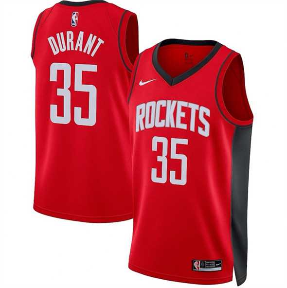 Mens Houston Rockets #35 Kevin Durant Red Icon Edition Stitched Jersey Dzhi->houston rockets->NBA Jersey