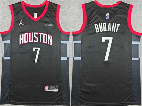Mens Houston Rockets #7 Kevin Durant Black Statement Edition Stitched Jersey->houston rockets->NBA Jersey