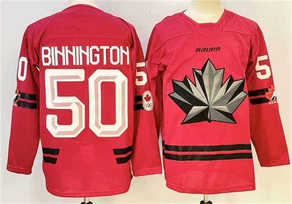 Men%27s Canada Hockey #50 Connor McDavid Red Stitched Jersey->olympics canada jerseys->NHL Jersey