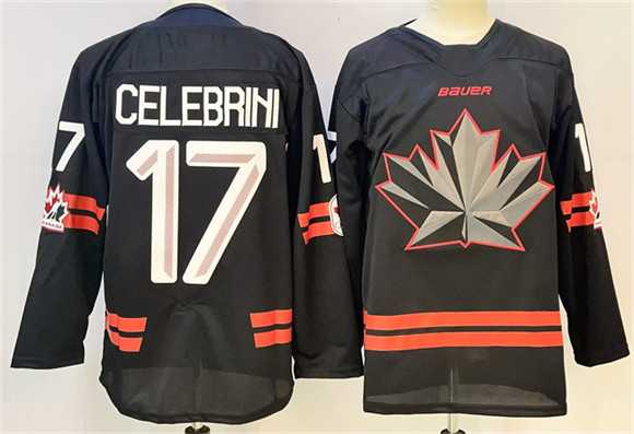 Men%27s Canada Hockey #17 Macklin Celebrini Black Stitched Jersey->olympics canada jerseys->NHL Jersey
