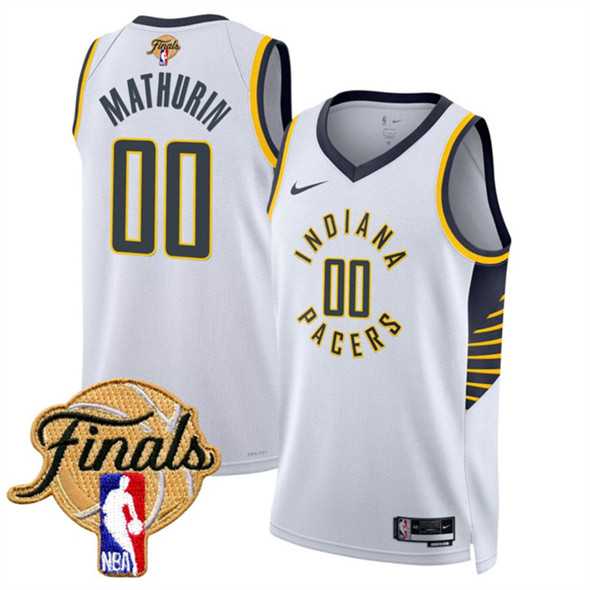Men%27s Indiana Pacers #00 Bennedict Mathurin White 2025 Finals Association Edition Stitched Jersey Dzhi->indiana pacers->NBA Jersey