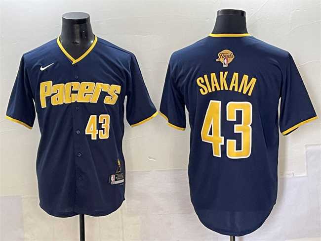 Mens Indiana Pacers #43 Pascal Siakam Navy 2025 Finals Vapor Stitched Baseball Jersey1->indiana pacers->NBA Jersey