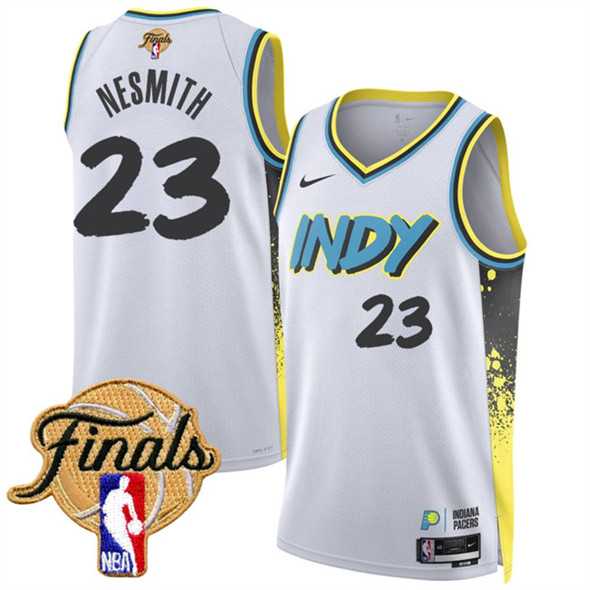 Mens Indiana Pacers #23 Aaron Nesmith White 2024-25 City Edition Stitched Jersey Dzhi->indiana pacers->NBA Jersey