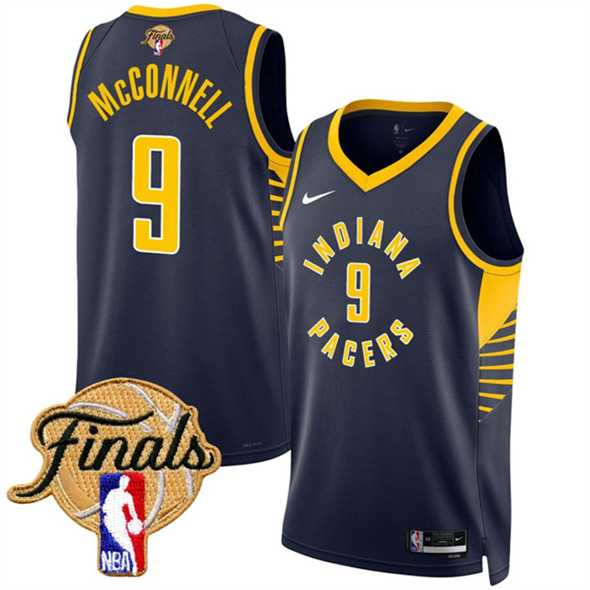Mens Indiana Pacers #9 T.J. McConnell Navy 2025 Finals Icon Edition Stitched Jersey Dzhi->indiana pacers->NBA Jersey