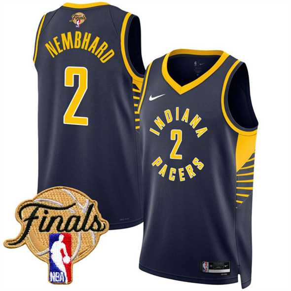 Mens Indiana Pacers #2 Andrew Nembhard Navy 2025 Finals Icon Edition Stitched Jersey Dzhi->indiana pacers->NBA Jersey