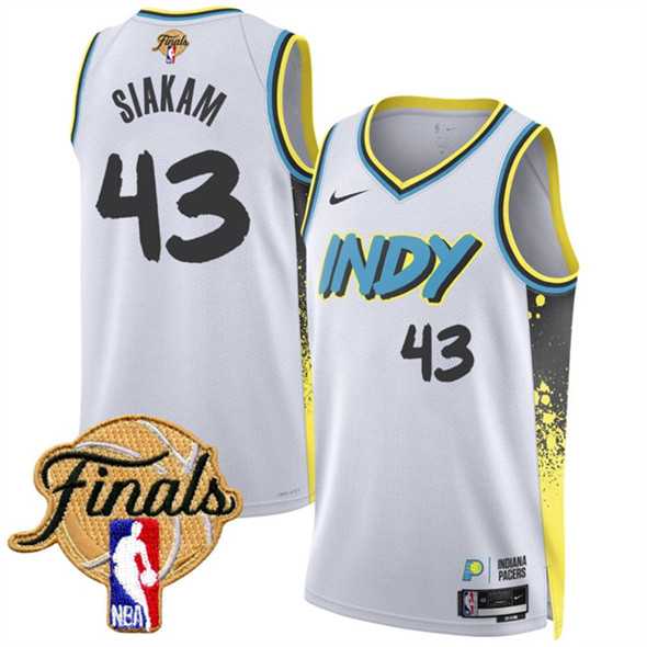 Mens Indiana Pacers #43 Pascal Siakam White 2024-25 City Edition Stitched Jersey Dzhi->indiana pacers->NBA Jersey