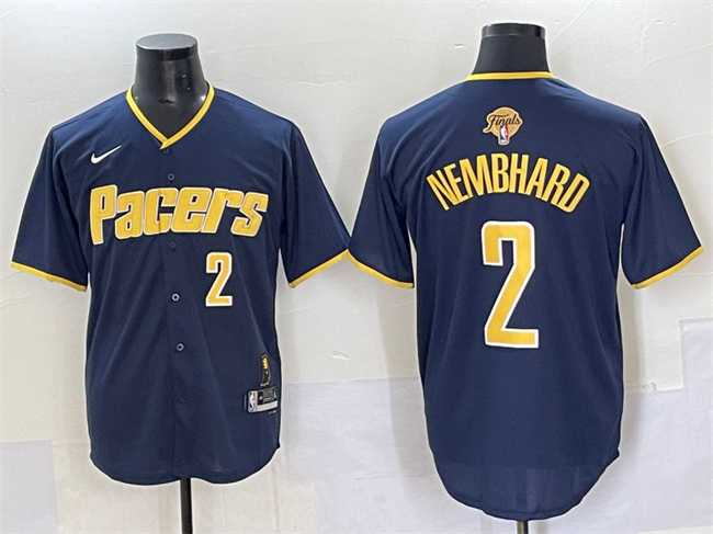 Mens Indiana Pacers #2 Andrew Nembhard Navy 2025 Finals Vapor Stitched Baseball Jersey->indiana pacers->NBA Jersey