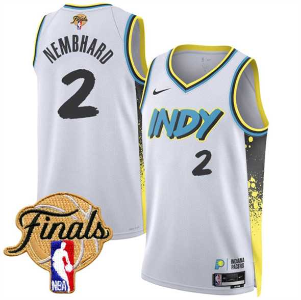 Mens Indiana Pacers #2 Andrew Nembhard White 2024-25 City Edition Stitched Jersey Dzhi->indiana pacers->NBA Jersey