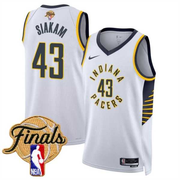 Mens Indiana Pacers #43 Pascal Siakam White 2025 Finals Association Edition Stitched Jersey Dzhi->indiana pacers->NBA Jersey