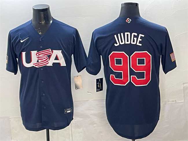 Mens USA #99 Aaron Judge 2023 Navy World Baseball Classic Stitched Jersey Dzhi->2023 world baseball classic->MLB Jersey