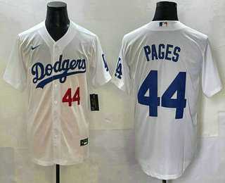 Men%27s Los Angeles Dodgers #44 Andy Pages Number White Cool Base Stitched Jersey->los angeles dodgers->MLB Jersey
