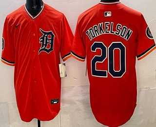 Mens Detroit Tigers #20 Spencer Torkelson Orange Limited Jersey->detroit tigers->MLB Jersey