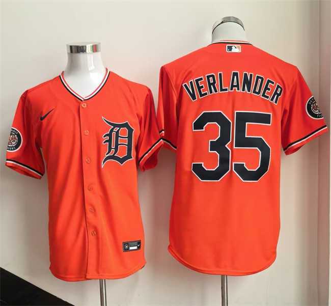 Mens Detroit Tigers #35 Justin Verlander Orange 2026 Cool Base Stitched Jersey->detroit tigers->MLB Jersey