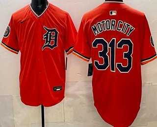 Mens Detroit Tigers #313 Motor City Orange Limited Jersey->detroit tigers->MLB Jersey