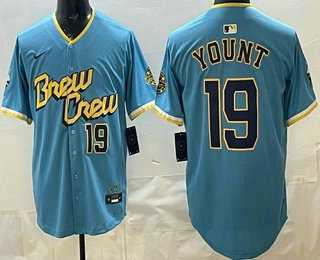 Men%27s Milwaukee Brewers #19 Robin Yount Powder Blue Limited Jersey->milwaukee brewers->MLB Jersey