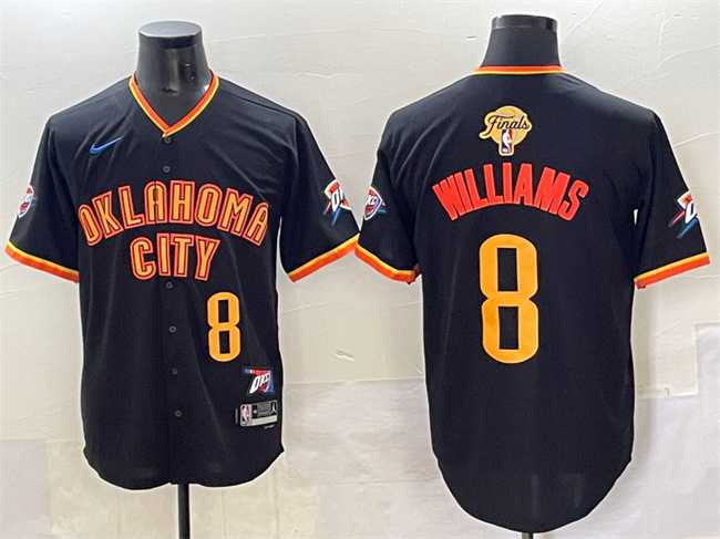 Mens Oklahoma City Thunder #8 Jalen Williams Black 2025 Finals Vapor Stitched Baseball Jersey->oklahoma city thunder->NBA Jersey
