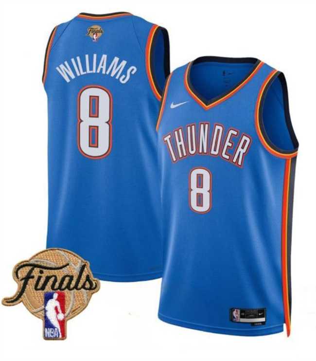 Mens Oklahoma City Thunder #8 Jalen Williams Blue 2025 Finals Icon Edition Stitched Jersey Dzhi->oklahoma city thunder->NBA Jersey