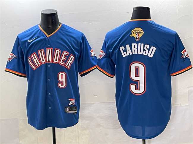 Mens Oklahoma City Thunder #9 Alex Caruso Blue 2025 Finals Vapor Stitched Baseball Jersey->oklahoma city thunder->NBA Jersey