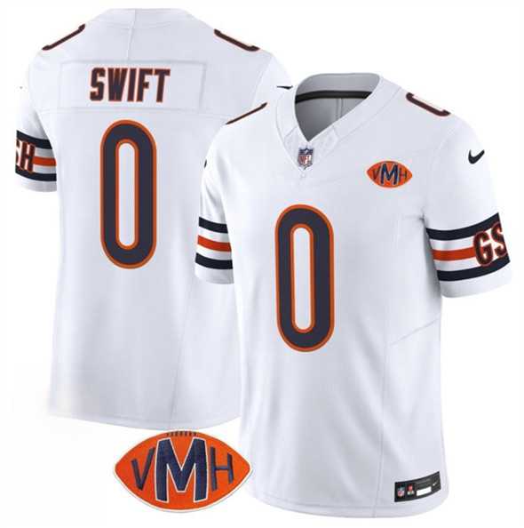 Men & Women & Youth Chicago Bears #0 DAndre Swift White 2025 F.U.S.E. With VMH Patch Vapor Untouchable Limited Stitched Jersey->chicago bears->NFL Jersey