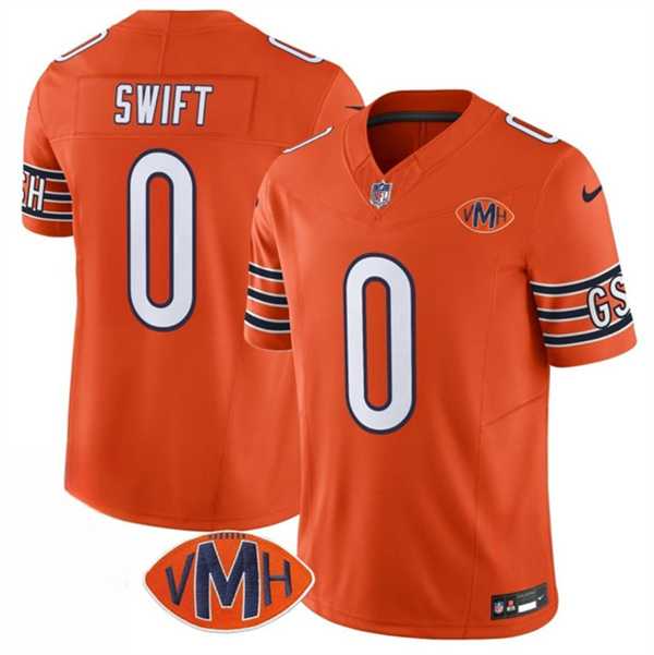 Men & Women & Youth Chicago Bears #0 DAndre Swift Orange 2025 F.U.S.E. With VMH Patch Vapor Untouchable Limited Stitched Jersey->chicago bears->NFL Jersey
