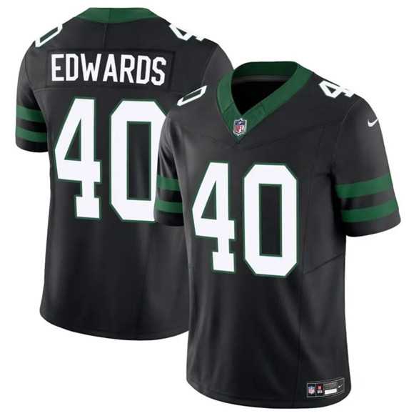 Men & Women & Youth New York Jets #40 Donovan Edwards Black 2025 F.U.S.E. Vapor Untouchable Limited Stitched Jersey->new york jets->NFL Jersey