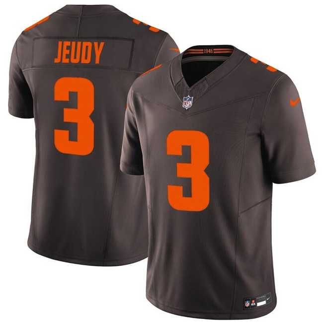 Men & Women & Youth Cleveland Browns #3 Jerry Jeudy Brown 2025 F.U.S.E. Alpha Dawg Edition Vapor Limited Stitched Jersey->cleveland browns->NFL Jersey
