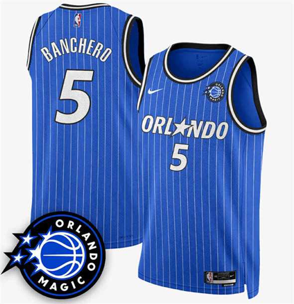 Mens Orlando Magic #5 Paolo Banchero Royal 2025 New Generation of Magic Stitched Jersey Dzhi->orlando magic->NBA Jersey