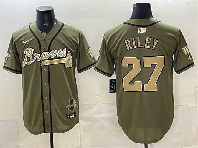 Men%27s Atlanta Braves #27 Austin Riley Olive 2026 Armed Forces Day Stitched Jersey Dzhi->atlanta braves->MLB Jersey