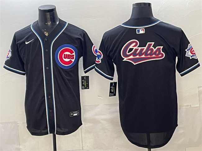 Mens Chicago Cubs Team Big Logo 2026 Fashion Replica Black Out Stitched Jersey->chicago cubs->MLB Jersey