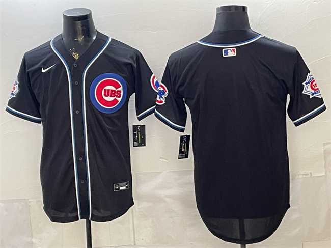 Mens Chicago Cubs Blank 2026 Fashion Replica Black Out Stitched Jersey->chicago cubs->MLB Jersey