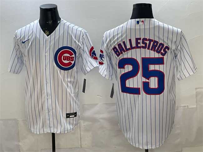 Men%27s Chicago Cubs #25 Moises Ballesteros White Cool Base Stitched Jersey->baltimore orioles->MLB Jersey