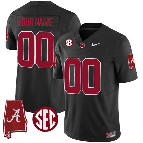 Mens Alabama Crimson Tide Active Player Custom Black F.U.S.E. Alabama Map Stitched Football Jersey->customized ncaa jersey->Custom Jersey
