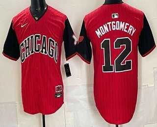 Men%27s Chicago White Sox #12 Colson Montgomery Red 2025 City Connect Limited Stitched Jersey->chicago white sox->MLB Jersey