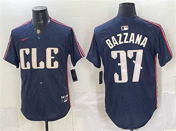 Mens Cleveland Guardians #37 Travis Bazzana Navy 2024 City Connect Limited Stitched Jersey->cleveland guardians->MLB Jersey
