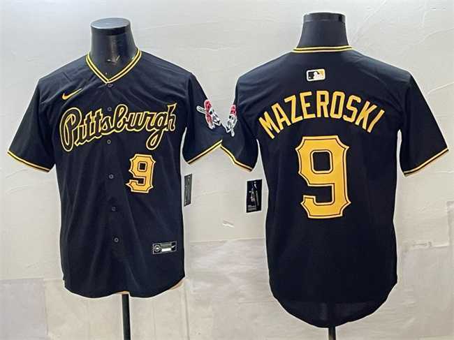 Men%27s Pittsburgh Pirates #9 Bill Mazeroski Black Limited Stitched Jersey->new york yankees->MLB Jersey
