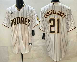 Men%27s San Diego Padres #21 Nick Castellanos White Cool Base Jersey->san diego padres->MLB Jersey