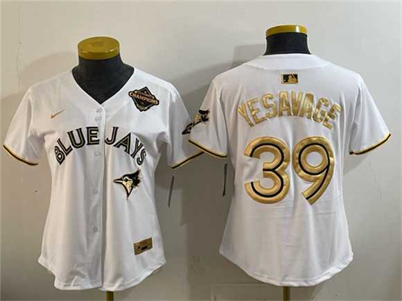 Youth Toronto Blue Jays #39 Trey Yesavage White Gold 2025 American League Champions Limited Stitched Jersey Dzhi->mlb youth jerseys->MLB Jersey