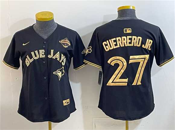 Youth Toronto Blue Jays #27 Vladimir Guerrero Jr. Black Gold 2025 American League Champions Limited Stitched Jersey Dzhi->mlb youth jerseys->MLB Jersey