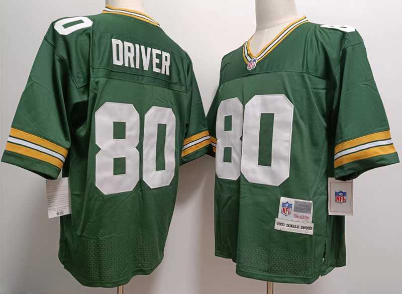 Men%27s Green Bay Packers #80 Donald Driver Mitchell & Ness Retired Player Green Throwback Jersey->los angeles rams->NFL Jersey