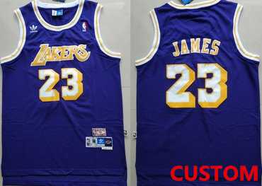 Men%27s Los Angeles Lakers Custom Purple Hardwood Classics Jersey->customized mlb jersey->Custom Jersey