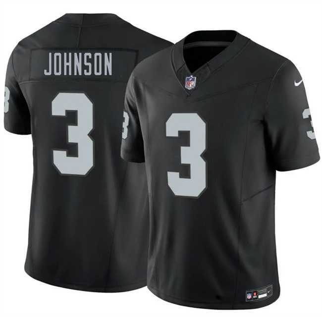 Men%27s Las Vegas Raiders #3 Taron Johnson Black 2026 F.U.S.E. Vapor Untouchable Limited Stitched Jersey Dzhi->las vegas raiders->NFL Jersey