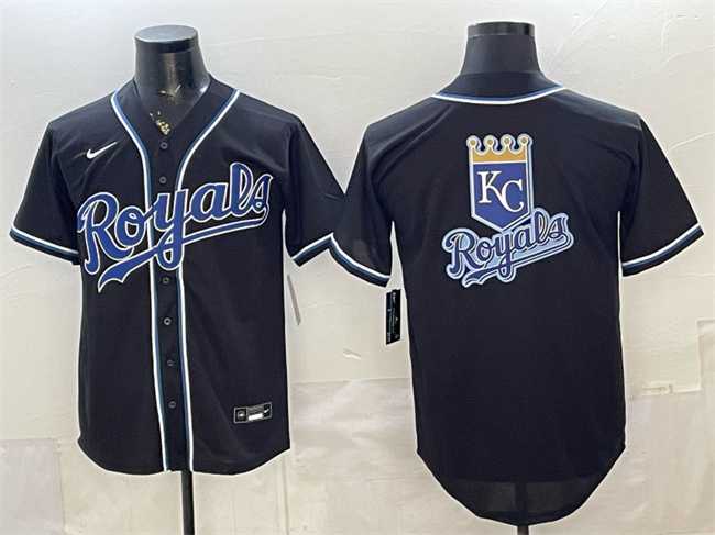 Mens Kansas City Royals Team Big Logo 2026 Fashion Replica Black Out Stitched Jerseys->kansas city royals->MLB Jersey