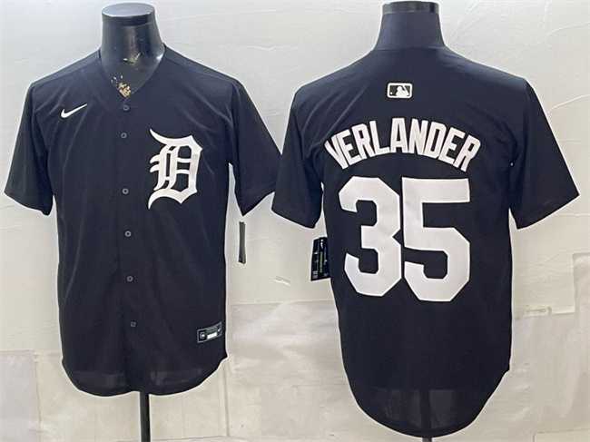 Mens Detroit Tigers #35 Justin Verlander Black Limited Stitched Jersey->detroit tigers->MLB Jersey