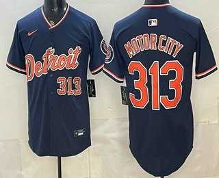 Mens Detroit Tigers #313 Motor City Navy 2026 Alternate Vapor Premier Limited Stitched Jersey->detroit tigers->MLB Jersey